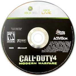 Cartridge artwork for Call Of Duty 4 - Modern Warfare on the Microsoft Xbox 360.