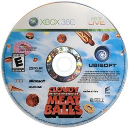 Cartridge artwork for Cloudy with a Chance of Meatballs on the Microsoft Xbox 360.