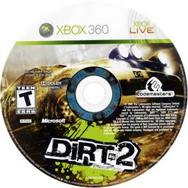 Cartridge artwork for Colin Mcrae - Dirt 2 on the Microsoft Xbox 360.