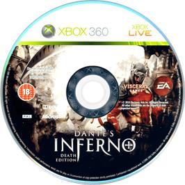 Cartridge artwork for Dante's Inferno on the Microsoft Xbox 360.