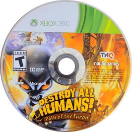 Cartridge artwork for Destroy All Humans! on the Microsoft Xbox 360.