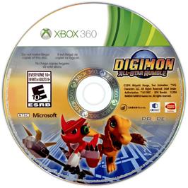Cartridge artwork for Digimon - All-star Rumble on the Microsoft Xbox 360.