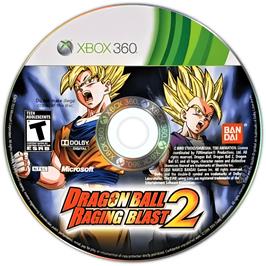 Cartridge artwork for Dragon Ball Raging Blast 2 on the Microsoft Xbox 360.