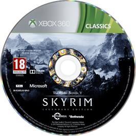 Cartridge artwork for Elder Scrolls 5 - Skyrim, The on the Microsoft Xbox 360.