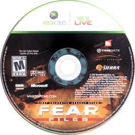 Cartridge artwork for F.e.a.r. Files on the Microsoft Xbox 360.