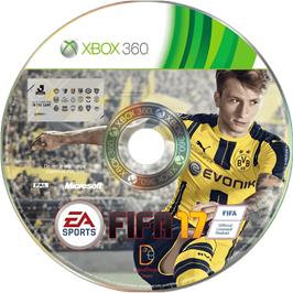 Cartridge artwork for FIFA 17 on the Microsoft Xbox 360.