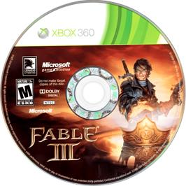 Cartridge artwork for Fable 3 on the Microsoft Xbox 360.