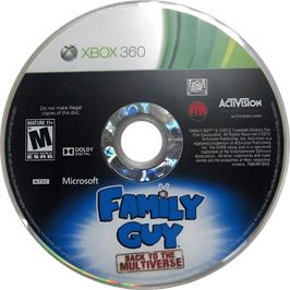 Cartridge artwork for Family Guy - Back To The Multiverse on the Microsoft Xbox 360.
