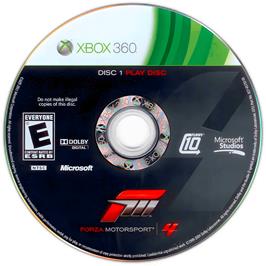 Cartridge artwork for Forza Motorsport 4 on the Microsoft Xbox 360.