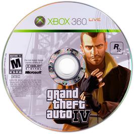 Cartridge artwork for Grand Theft Auto 4 on the Microsoft Xbox 360.