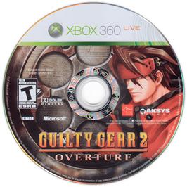 Cartridge artwork for Guilty Gear 2 Overture on the Microsoft Xbox 360.