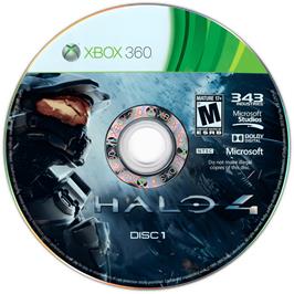 Cartridge artwork for Halo 4 on the Microsoft Xbox 360.
