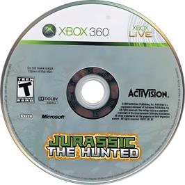 Cartridge artwork for Jurassic - The Hunted on the Microsoft Xbox 360.