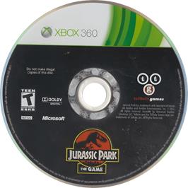 Cartridge artwork for Jurassic Park - The Game on the Microsoft Xbox 360.