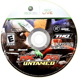 Cartridge artwork for MX vs. ATV Untamed on the Microsoft Xbox 360.