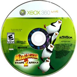 Cartridge artwork for Madagascar 2 on the Microsoft Xbox 360.
