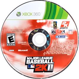 Cartridge artwork for Major League Baseball 2k11 on the Microsoft Xbox 360.