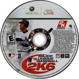 Cartridge artwork for Major League Baseball 2k6 on the Microsoft Xbox 360.