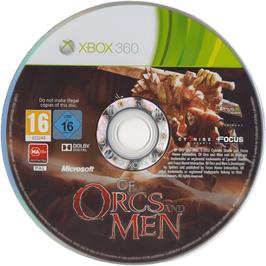Cartridge artwork for Of Orcs And Men on the Microsoft Xbox 360.