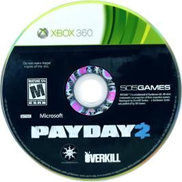 Cartridge artwork for Payday 2 on the Microsoft Xbox 360.