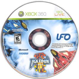Cartridge artwork for Raiden 4 on the Microsoft Xbox 360.
