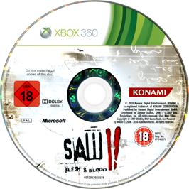 Cartridge artwork for Saw 2 - Flesh And Blood on the Microsoft Xbox 360.