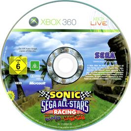 Cartridge artwork for Sonic And Sega All-stars Racing With Banjo-kazooie on the Microsoft Xbox 360.