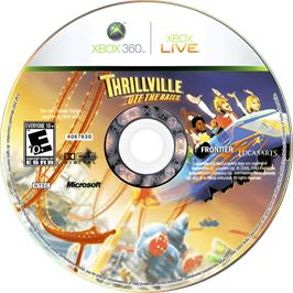 Cartridge artwork for Thrillville - Off the Rails on the Microsoft Xbox 360.
