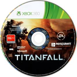 Cartridge artwork for Titanfall on the Microsoft Xbox 360.