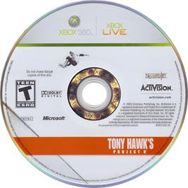 Cartridge artwork for Tony Hawk's Project 8 on the Microsoft Xbox 360.