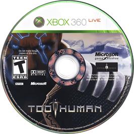 Cartridge artwork for Too Human on the Microsoft Xbox 360.
