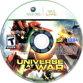 Cartridge artwork for Universe At War - Earth Assault on the Microsoft Xbox 360.