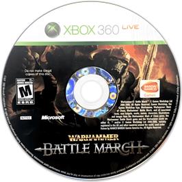 Cartridge artwork for Warhammer - Battle March on the Microsoft Xbox 360.