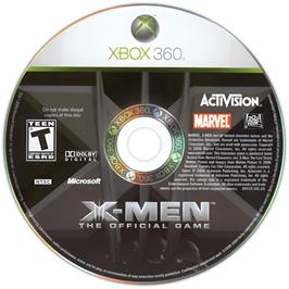 Cartridge artwork for X-men - The Official Game on the Microsoft Xbox 360.