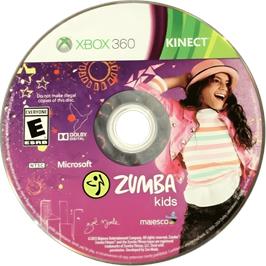 Cartridge artwork for Zumba Kids on the Microsoft Xbox 360.