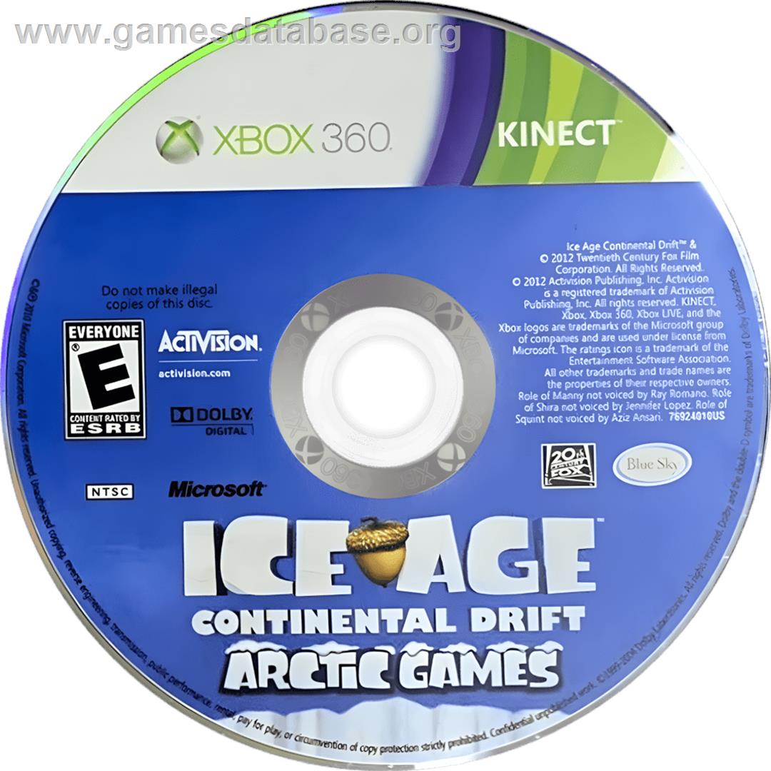 Age De Glace 4 - La Dérive Des Continents - Jeux De L'arctique !, L' - Microsoft Xbox 360 - Artwork - Cartridge