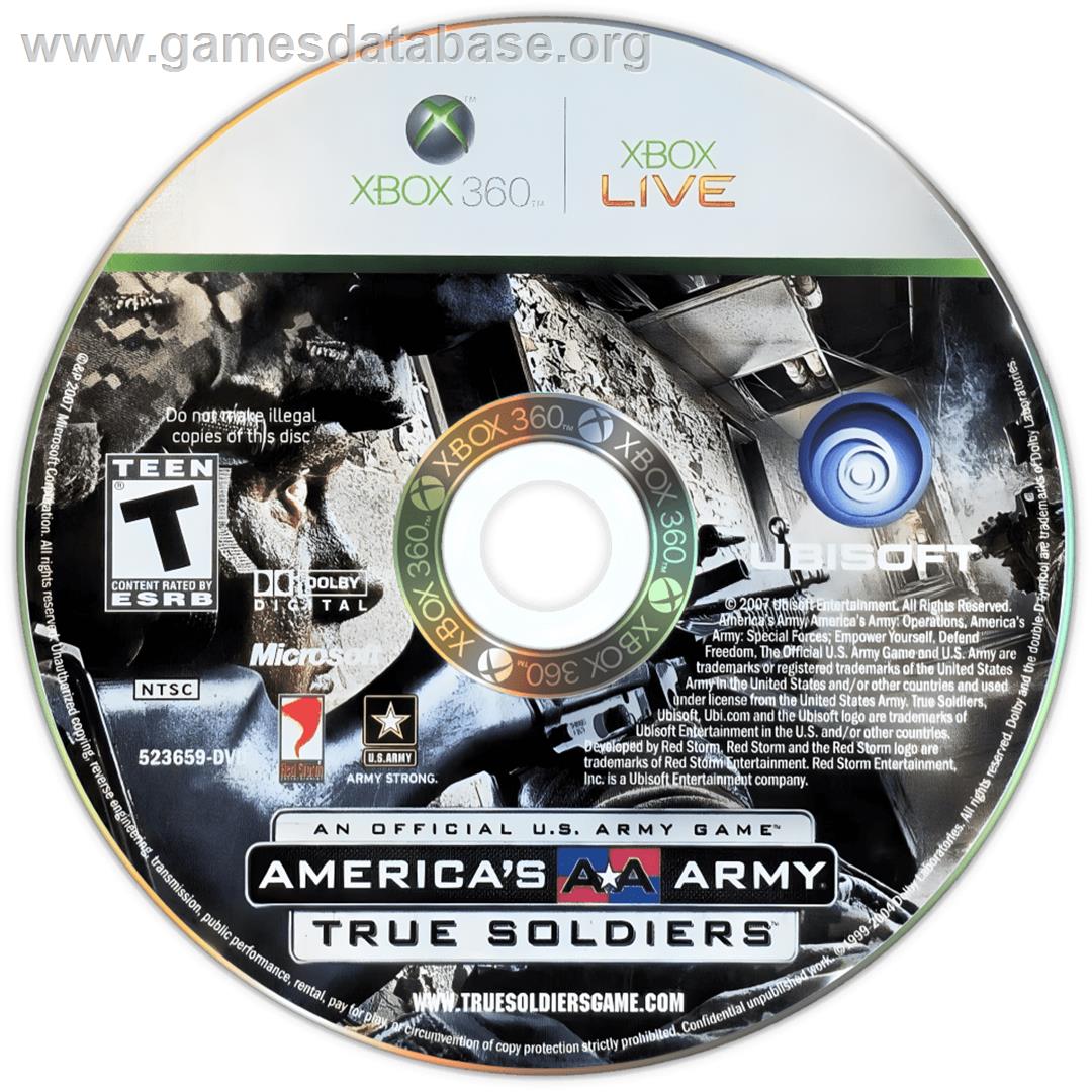 America's Army - True Soldiers - Microsoft Xbox 360 - Artwork - Cartridge