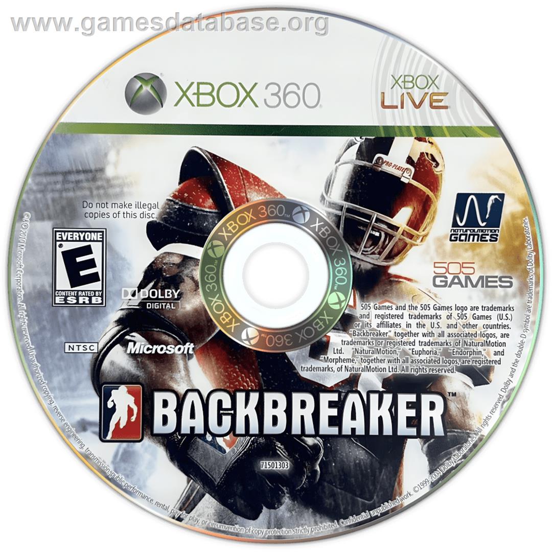 Backbreaker - Microsoft Xbox 360 - Artwork - Cartridge