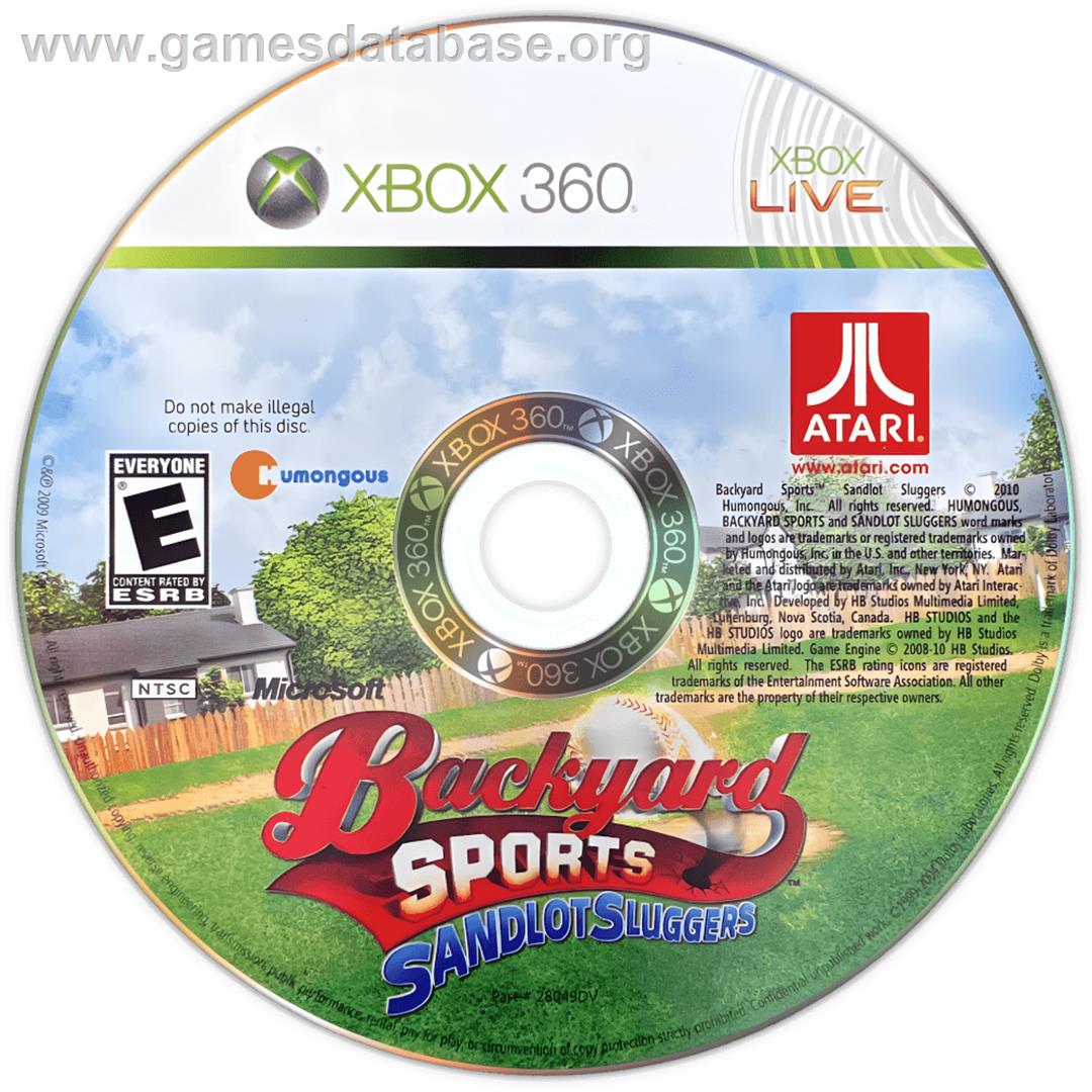 Backyard Sports - Sandlot Sluggers - Microsoft Xbox 360 - Artwork - Cartridge