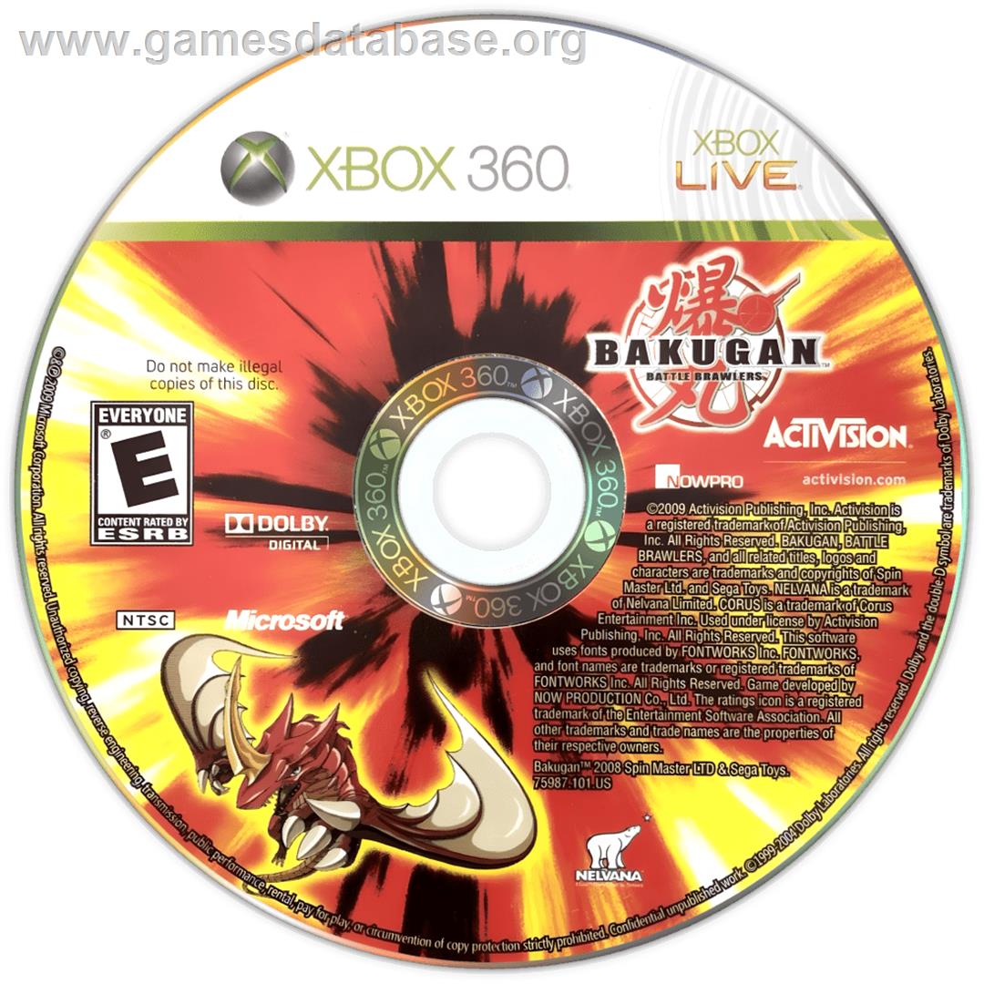 Bakugan Battle Brawlers - Microsoft Xbox 360 - Artwork - Cartridge