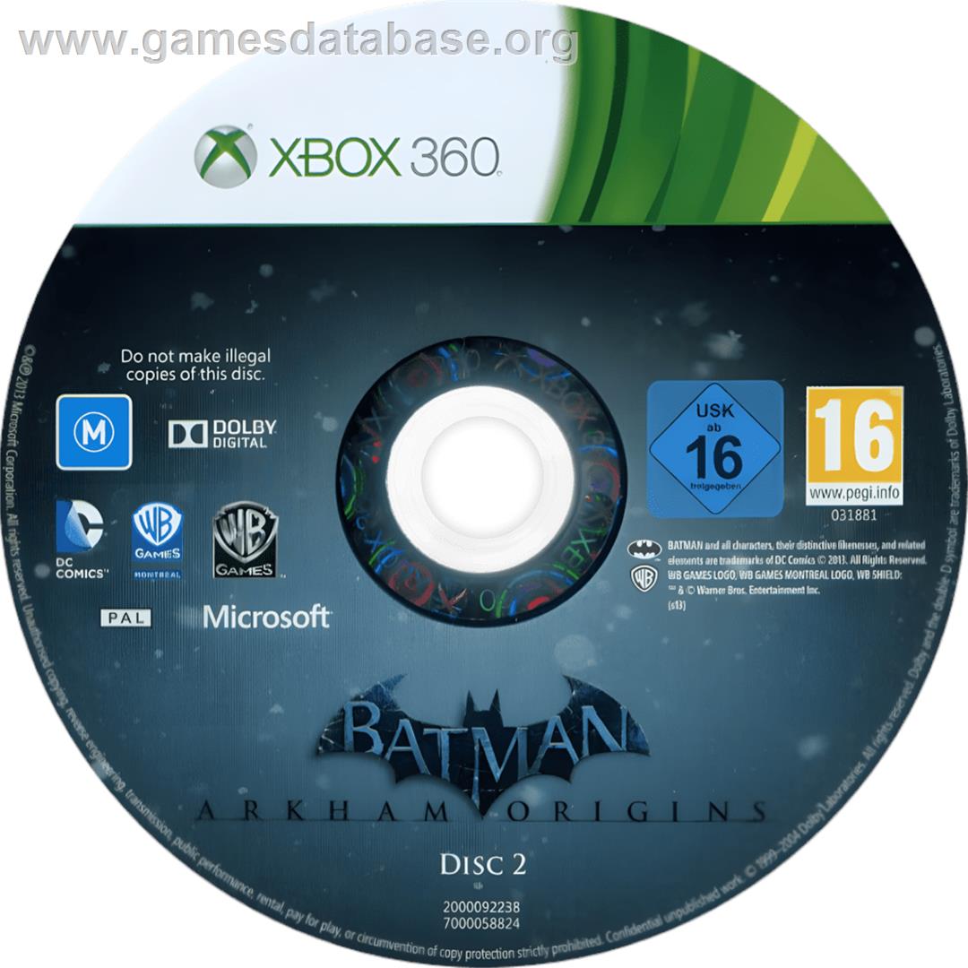 Batman Arkham Origins - Microsoft Xbox 360 - Artwork - Cartridge