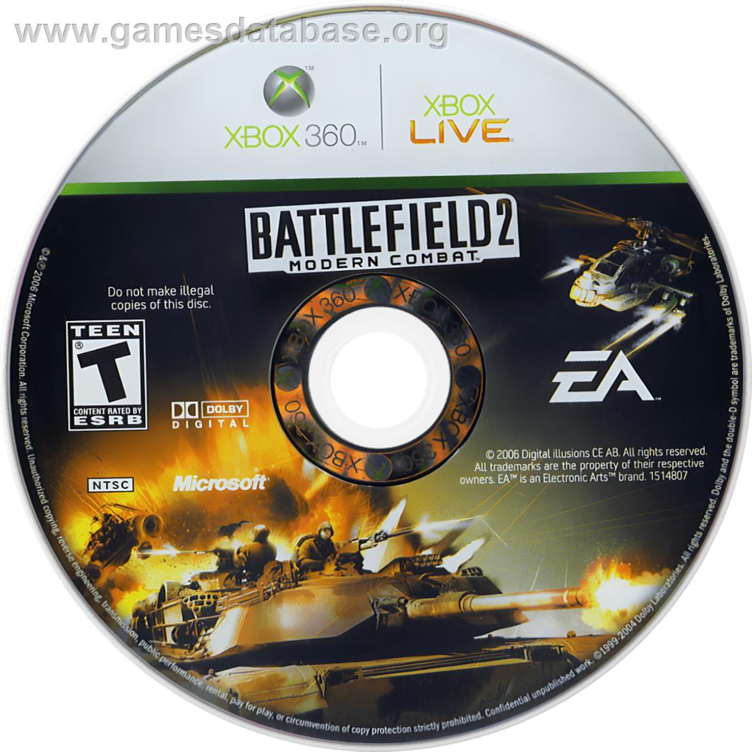 Battlefield 2 - Modern Combat - Microsoft Xbox 360 - Artwork - Cartridge