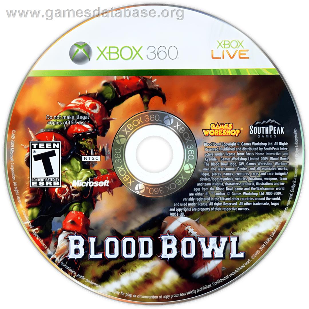 Blood Bowl - Microsoft Xbox 360 - Artwork - Cartridge
