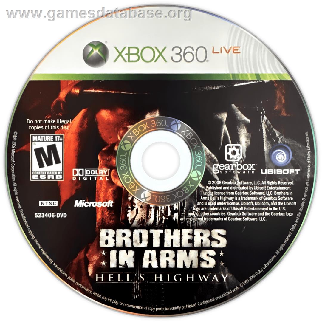 Brothers In Arms - Hell's Highway - Microsoft Xbox 360 - Artwork - Cartridge