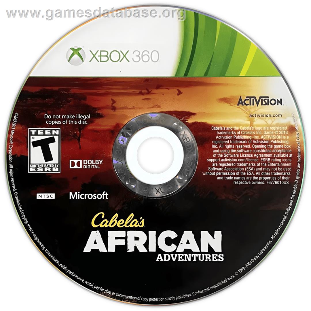 Cabela's African Adventures - Microsoft Xbox 360 - Artwork - Cartridge