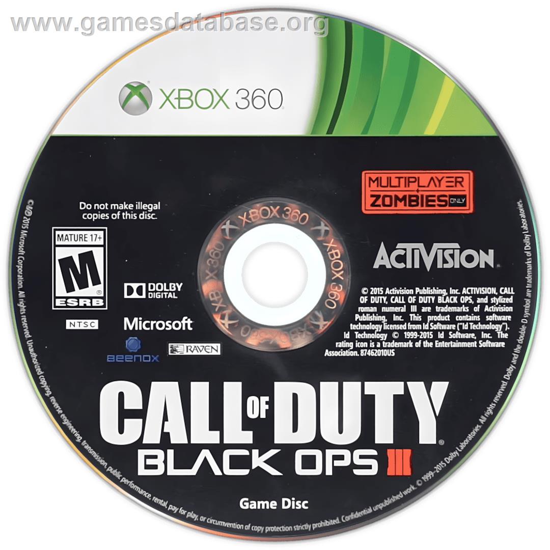 Call Of Duty - Black Ops 3 - Microsoft Xbox 360 - Artwork - Cartridge