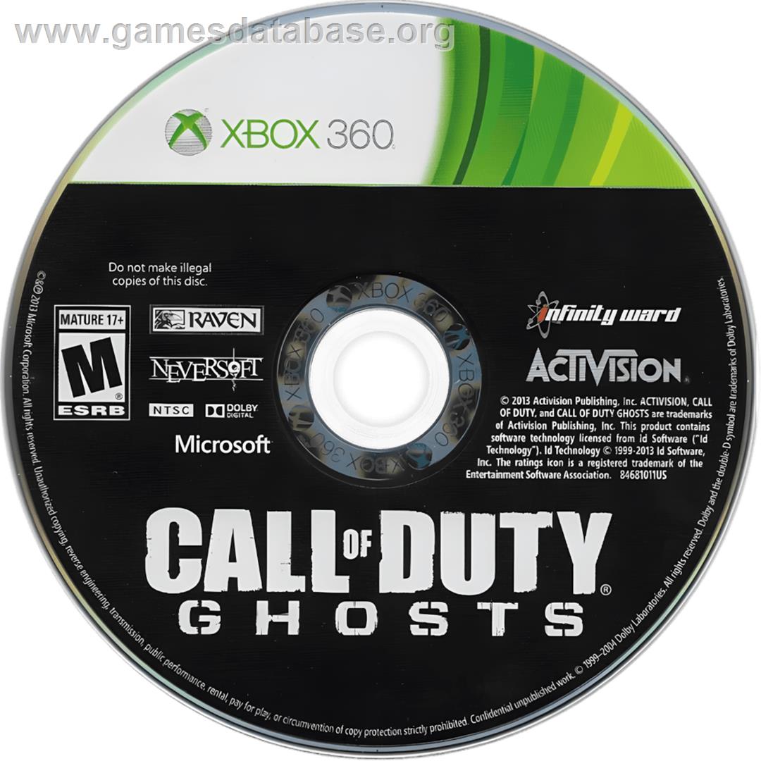 Call Of Duty - Ghosts - Microsoft Xbox 360 - Artwork - Cartridge