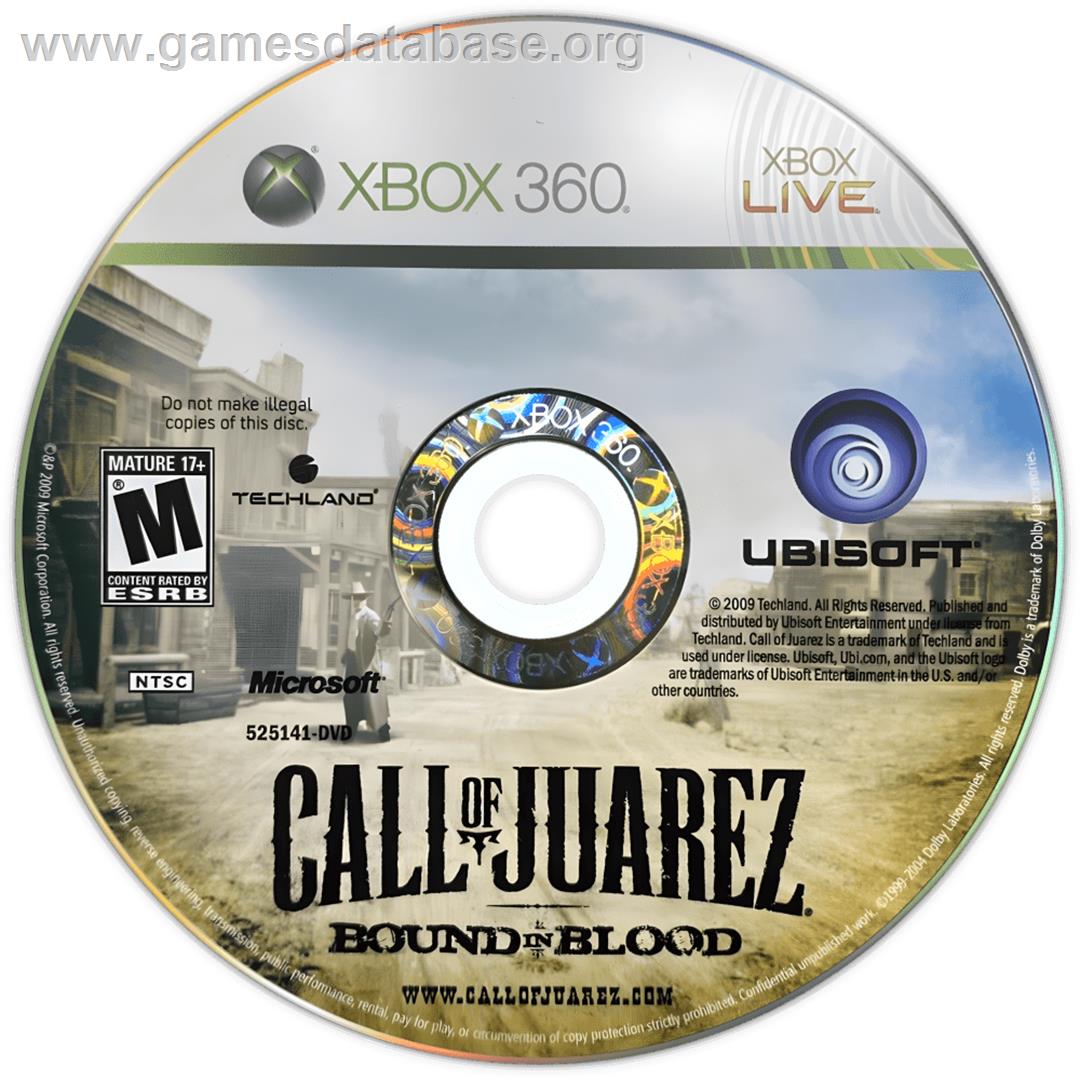 Call Of Juarez - Bound In Blood - Microsoft Xbox 360 - Artwork - Cartridge