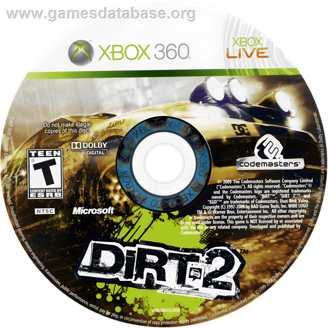 Colin Mcrae - Dirt 2 - Microsoft Xbox 360 - Artwork - Cartridge