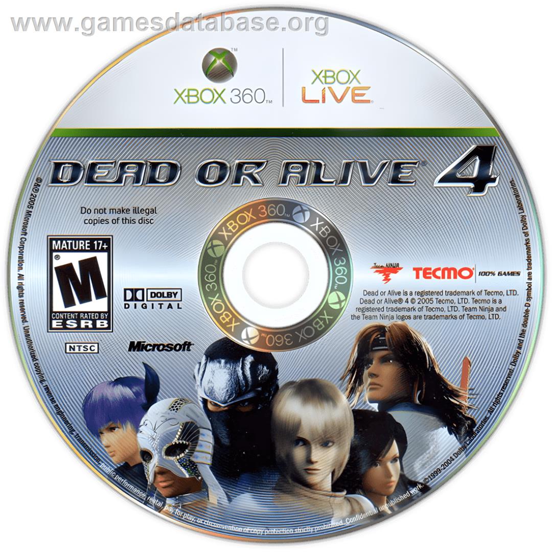Dead Or Alive 4 - Microsoft Xbox 360 - Artwork - Cartridge